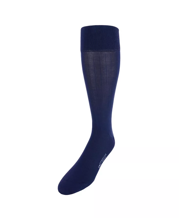 Men's Jasper Mercerized Cotton Ribbed Mid-Calf Solid Color Socks - thumbnail 7