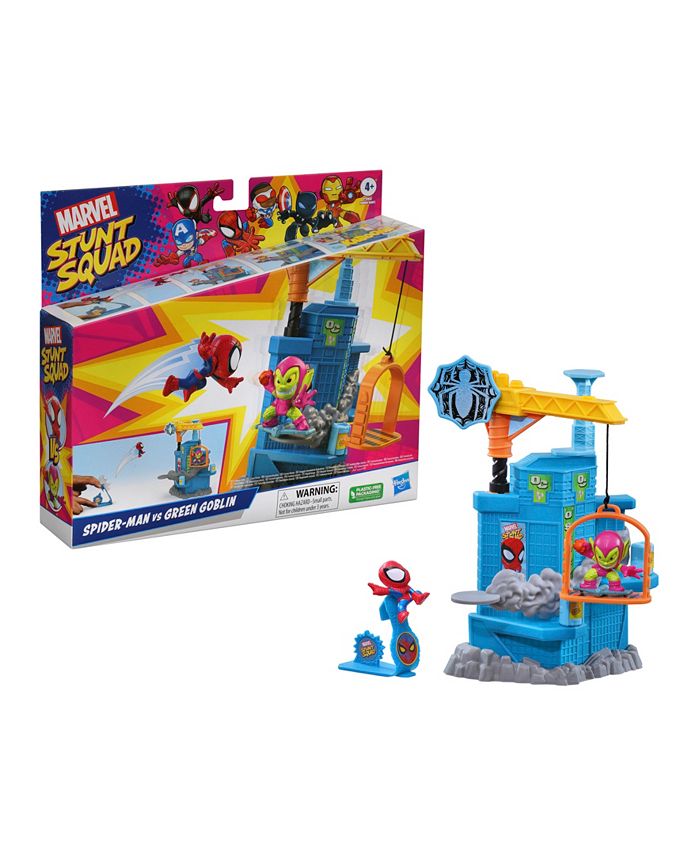 Marvel Hasbro Stunt Squad Crane Smash playset con Spider-Man e