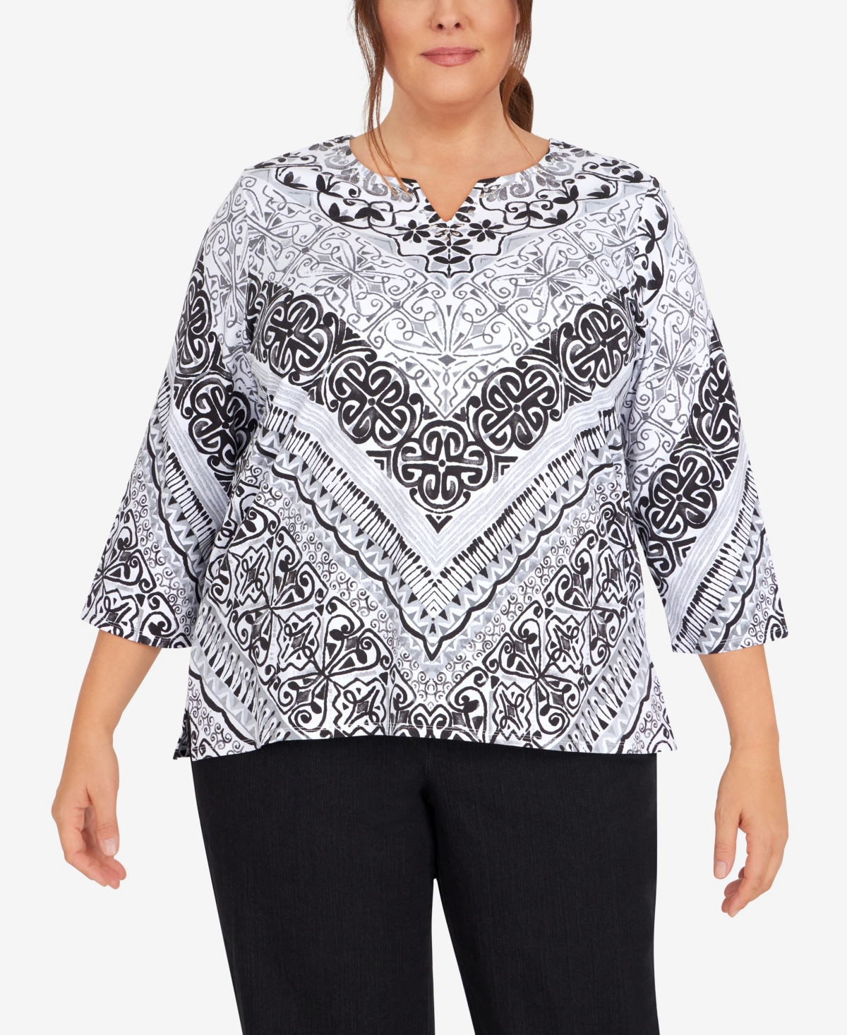 Alfred Dunner Plus Size Classics Cardinals Top - Macy's