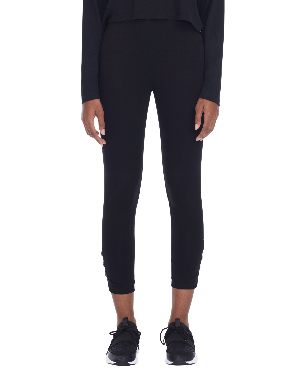Marc New York Andrew Marc Sports 7/8 Legging Pants With Snaps In Black