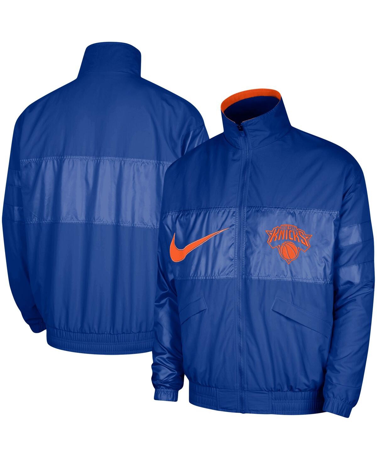 Shop Nike Men's  Blue New York Knicks Courtside Versus Capsule Full-zip Jacket