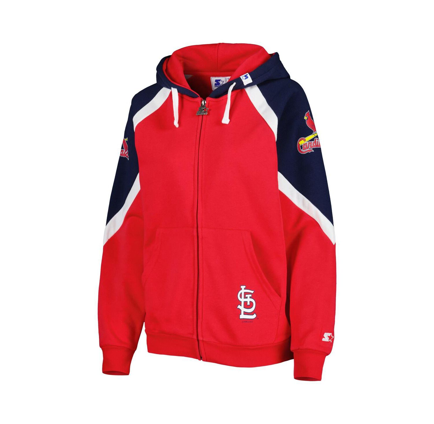 Women's Red, Navy St. Louis Cardinals Hail Mary Full-Zip Hoodie