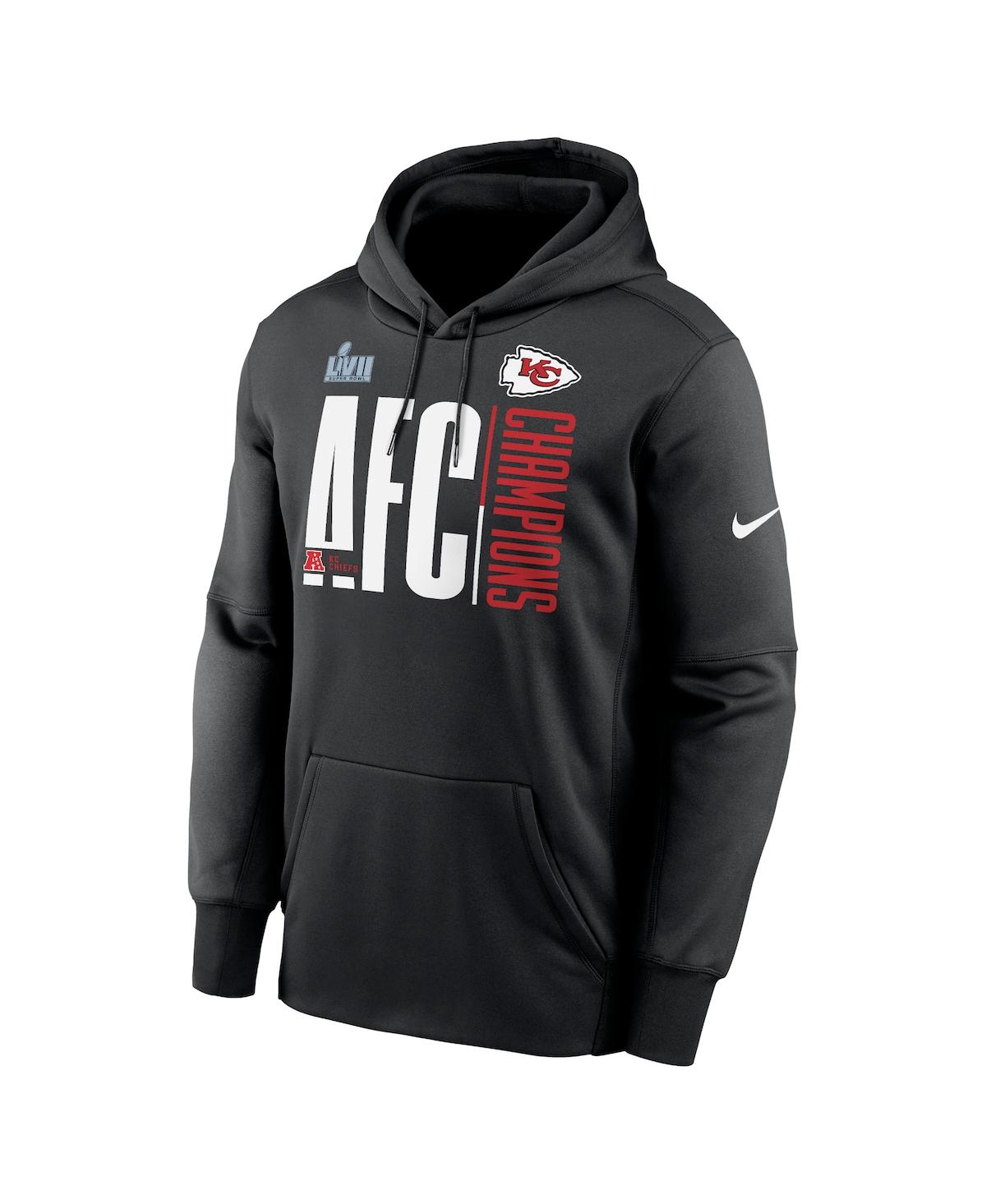 Shop Nike Men's  Black Kansas City Chiefs 2022 Afc Champions Iconic Therma Performance Pullover Hoodie