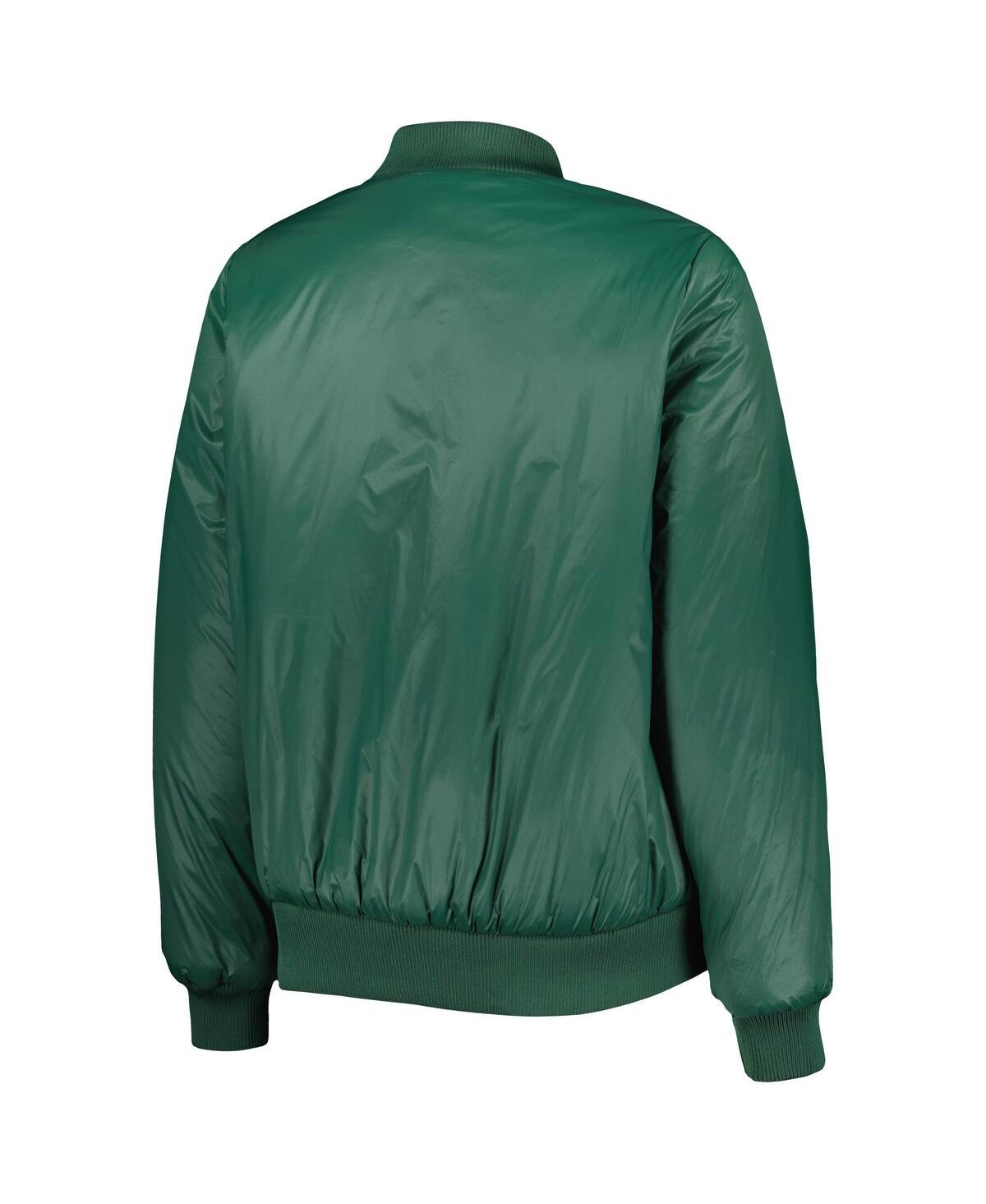 G-III 4HER BY CARL BANKS WOMEN'S G-III 4HER BY CARL BANKS OATMEAL AND GREEN GREEN BAY PACKERS SWITCHBACK REVERSIBLE FULL-ZIP  