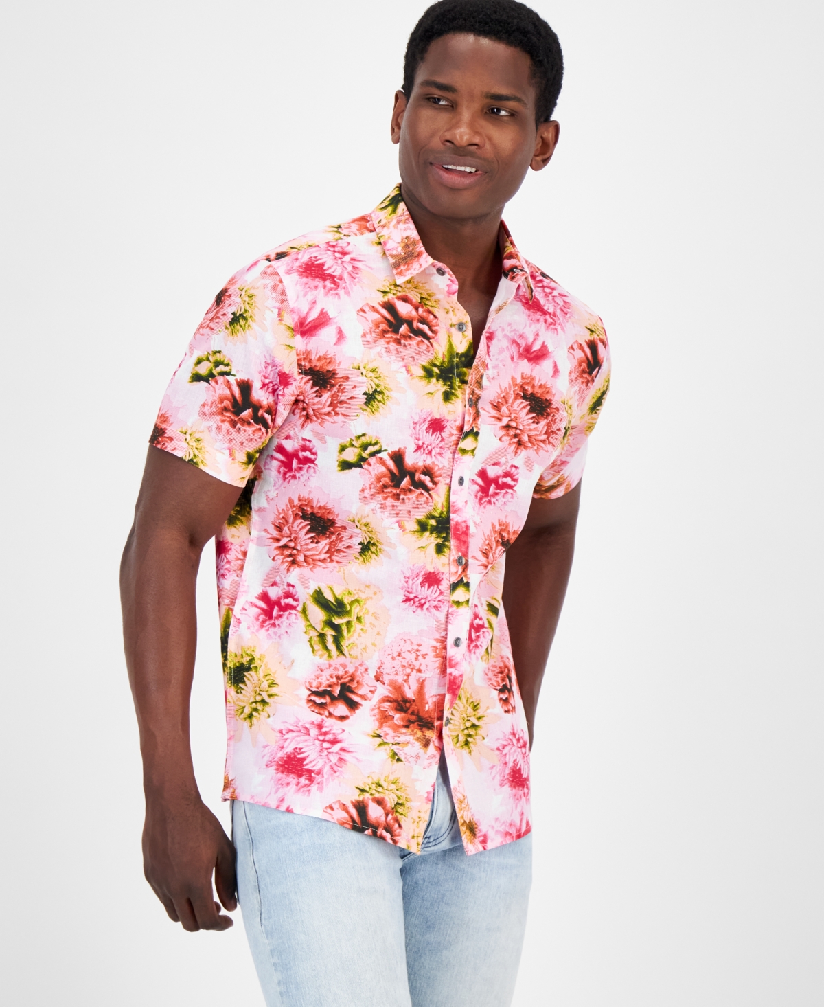 Inc International Concepts Men s Garden Regular Fit Floral Print Button Down Shirt Created for Macy s Smart Closet