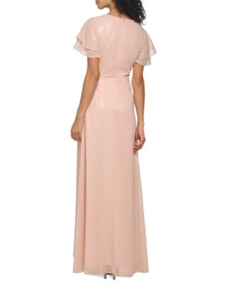 DKNY Women's Double-Ruffle-Sleeve Chiffon Ball Gown - Macy's