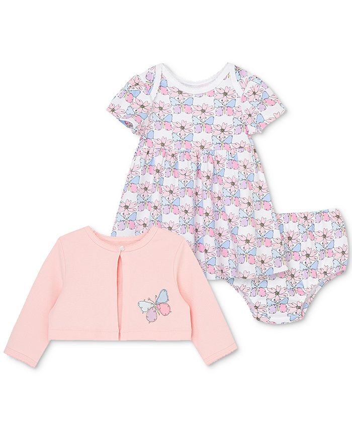 Little Me Baby Girls Dress and Cardigan 3 Piece Set Macy s