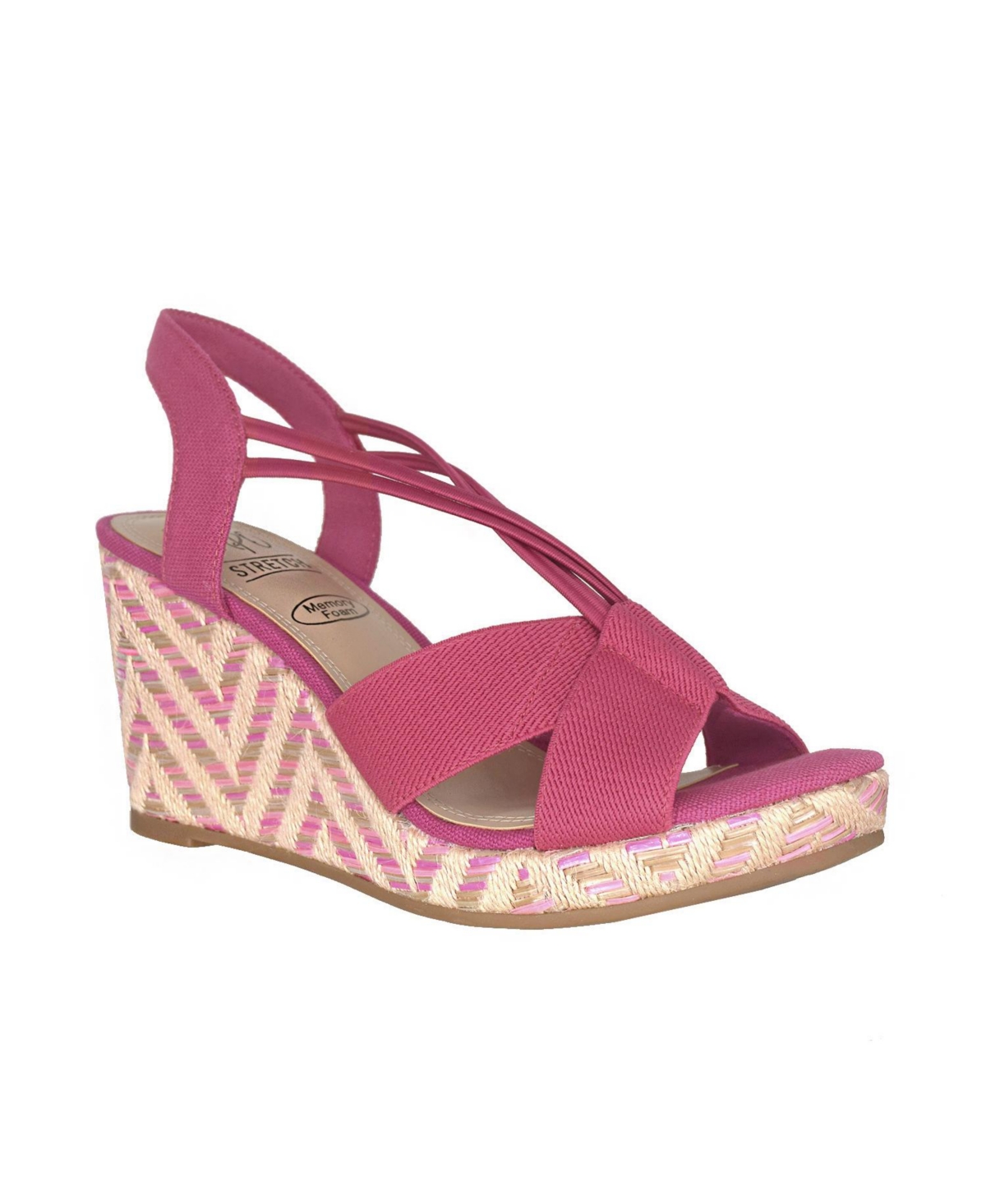 Impo Women's Teshia Stretch Platform Wedge Sandals In Pop Pink