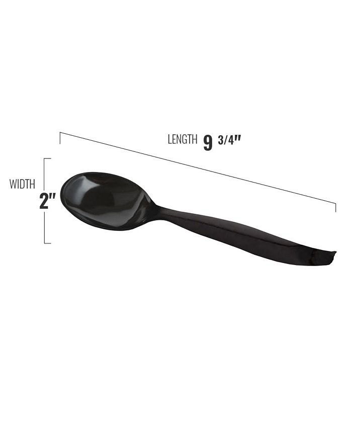 Smarty Had A Party Black Disposable Plastic Serving Spoons (150 Spoons