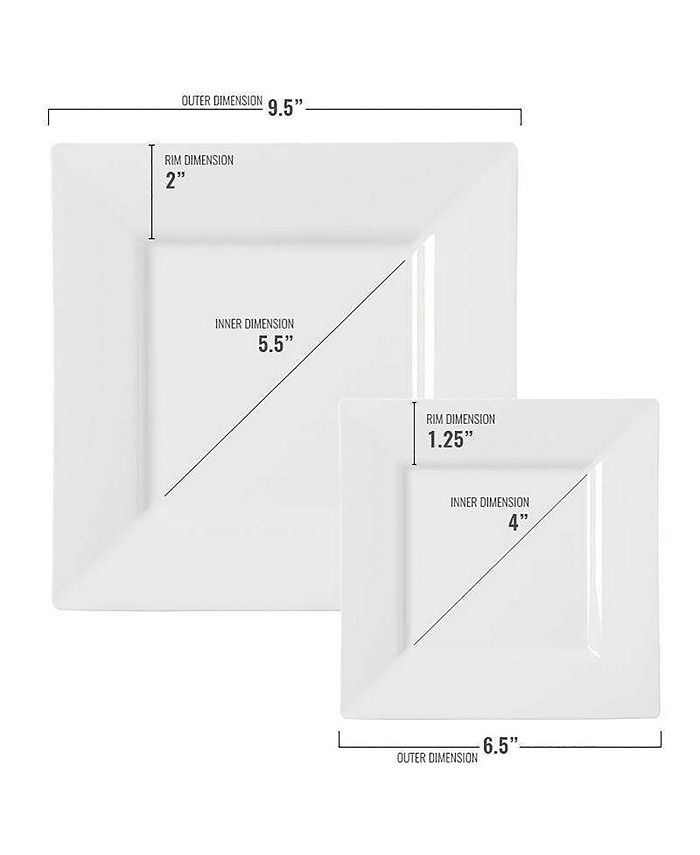 Smarty Had A Party White Square Plastic Plates Dinnerware Value Set