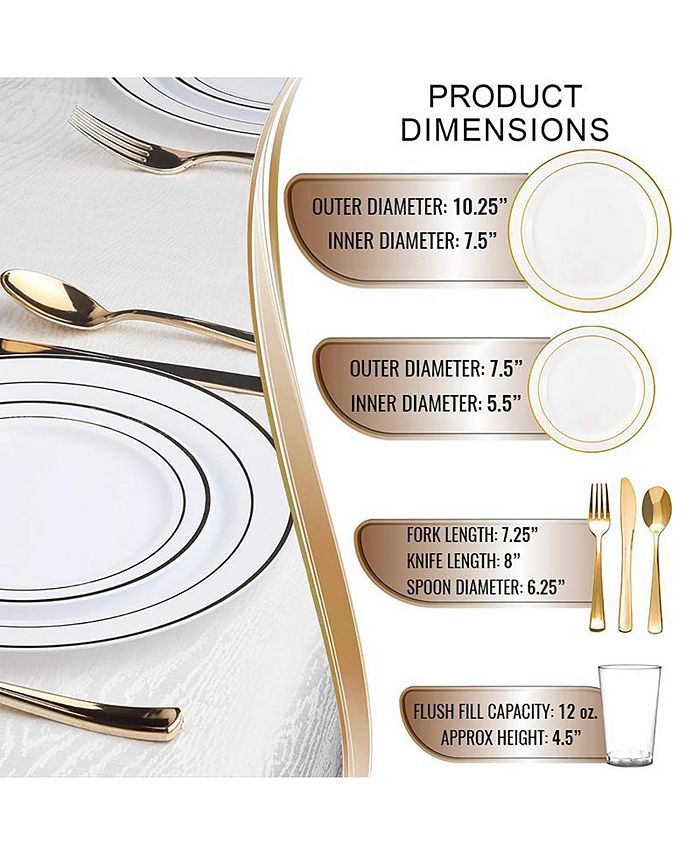 Smarty Had A Party White with Gold Edge Rim Plastic Wedding Value Set ...