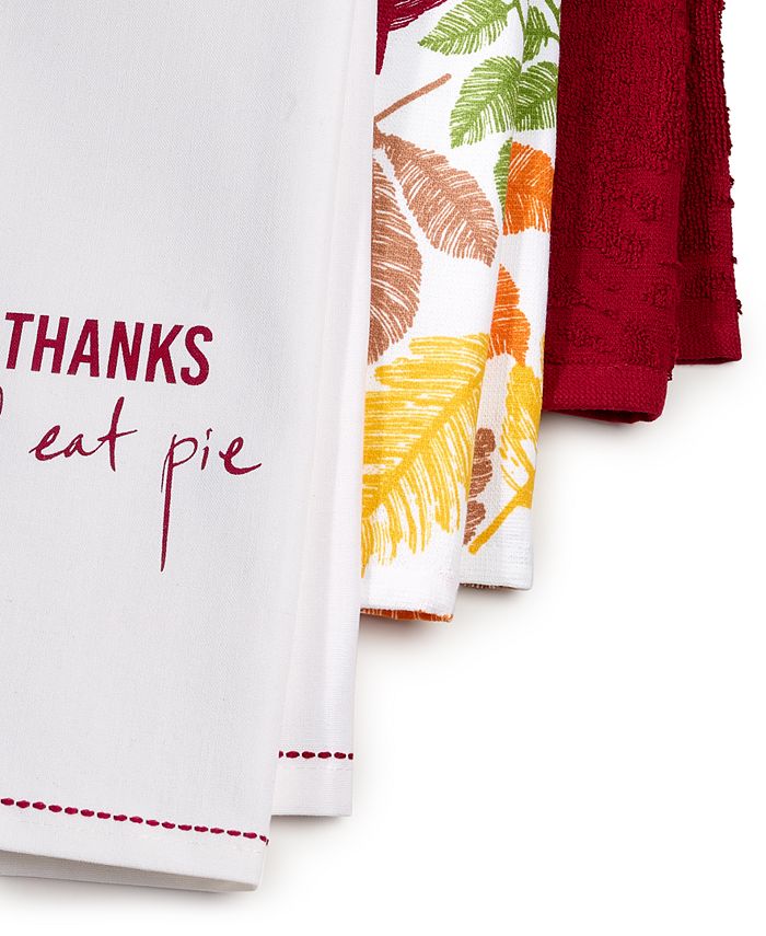 The Cellar Harvest 3Pc. Cotton Dish Towel Set, Created for Macy's Macy's