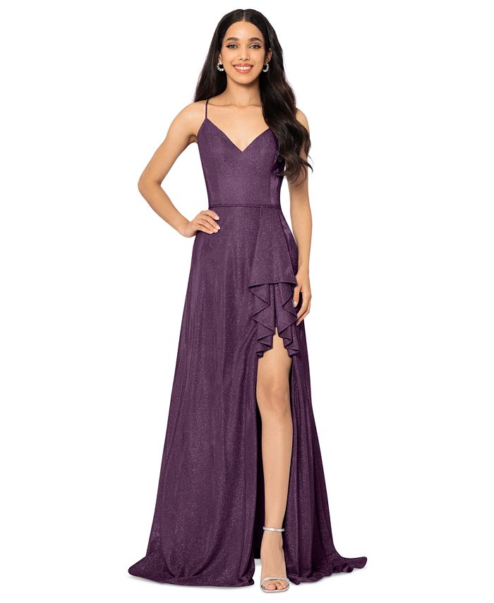 Blondie Nites Juniors' MetallicThreaded Ball Gown, Created for Macy's