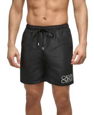 Calvin Klein - Men's Regular-Fit UPF 50+ Reflection Logo Swim Trunks