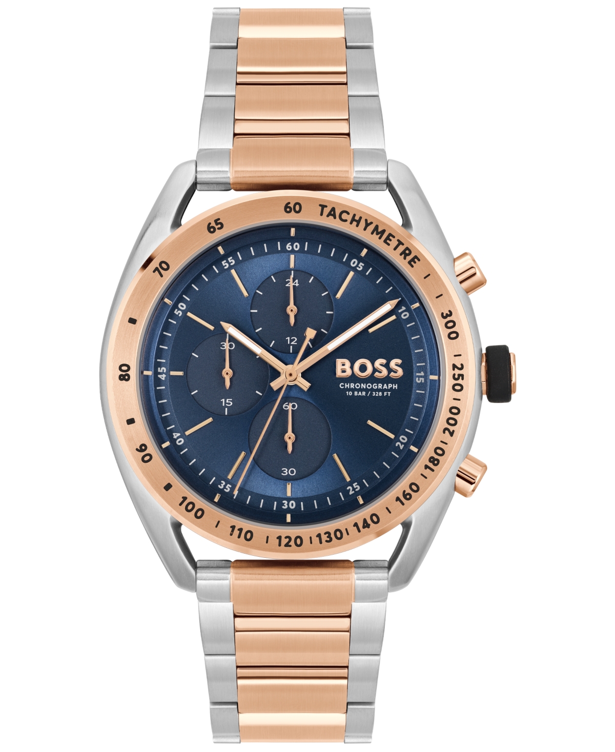 Hugo Boss Men's Center Court Quartz Chronograph Stainless Steeland Ionic Plated Carnation Two-tone Steel Watch