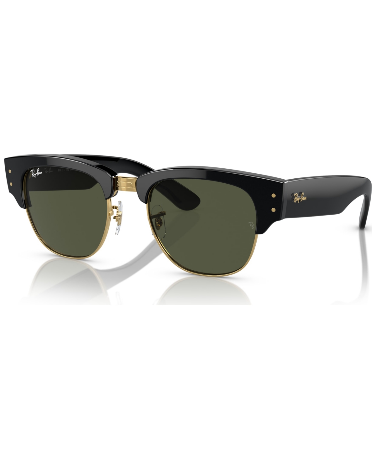 Ray Ban Mega Clubmaster Square-frame Sunglasses In Black On Gold-tone