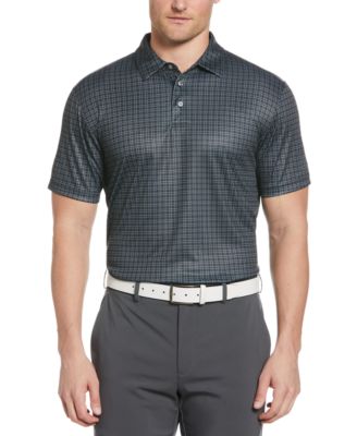 PGA TOUR - Men's Grid Print Short-Sleeve Performance Polo Shirt