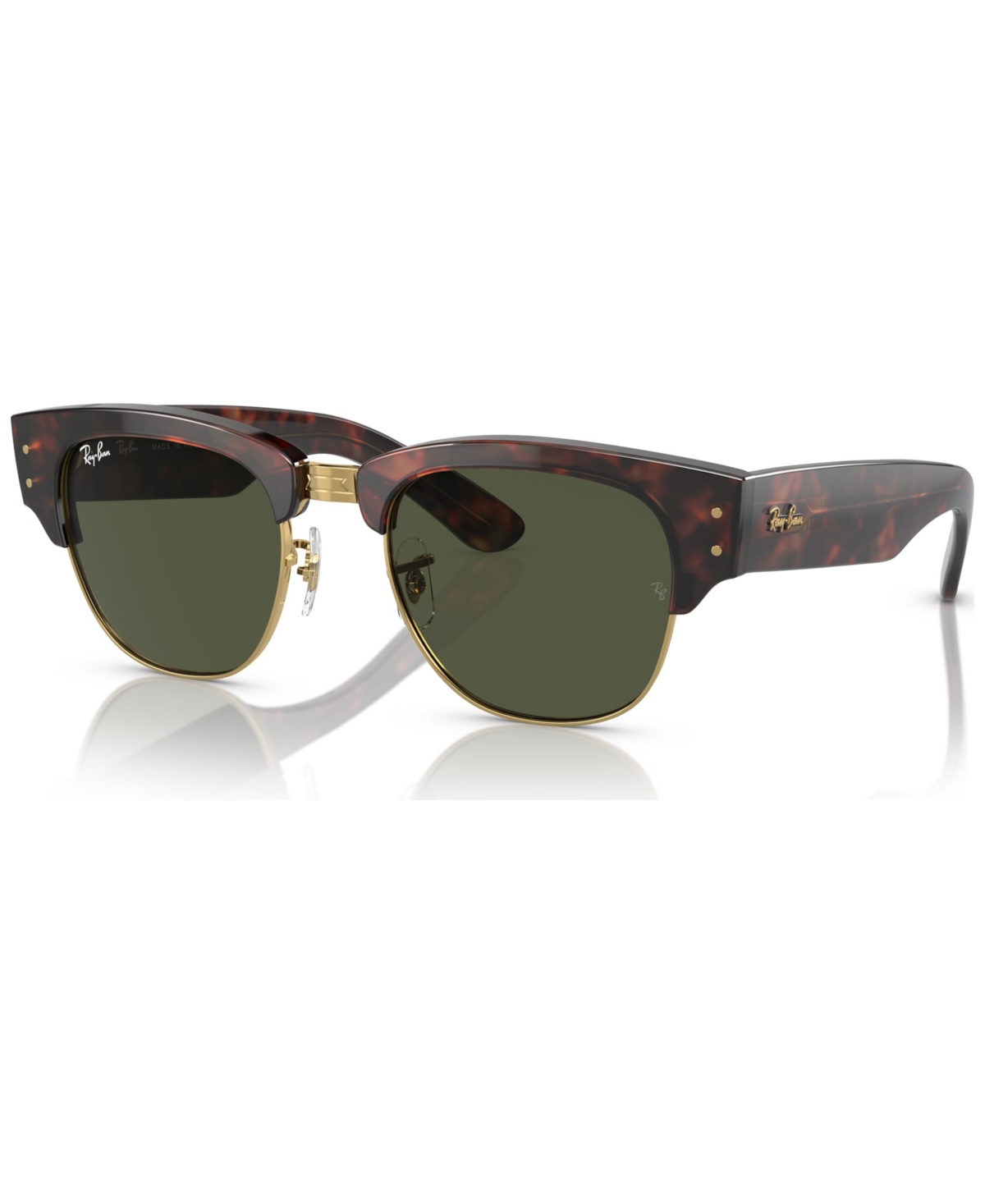 Shop Ray Ban Unisex Sunglasses, Mega Clubmaster In Mock Tortoise On Gold-tone