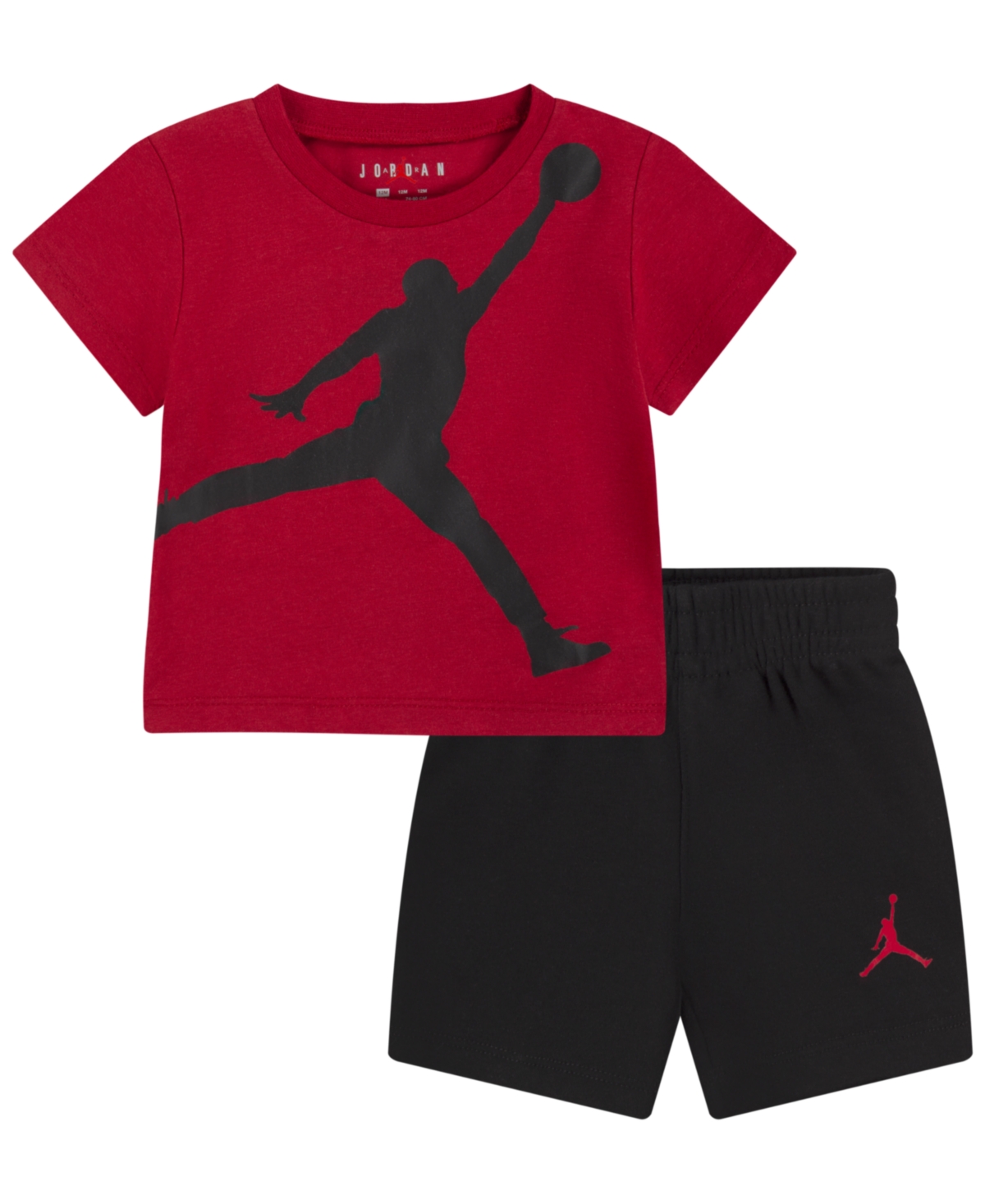Jordan Baby Boys Jumbo Jump Man T Shirt And Shorts, 2 Piece Set In Black