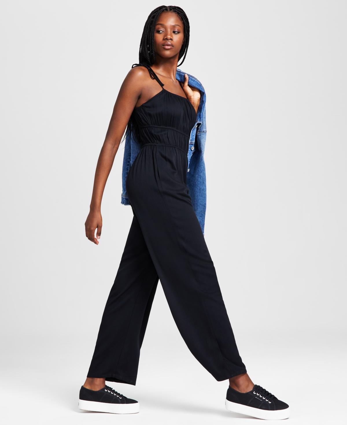 And Now This Women's Tie-Strap Square-Neck Jumpsuit