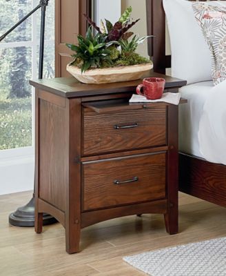 Modern Mission 2 Drawer Nightstand with Tray