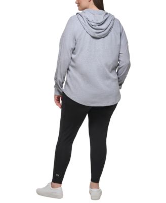 Ruched-Sleeve Zip Hoodie