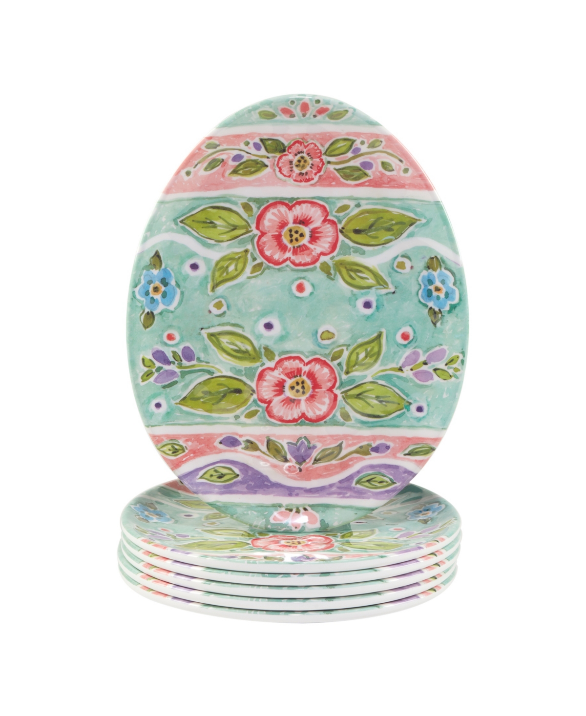 Certified International Joy Of Easter Melamine Set/6 Egg Plates