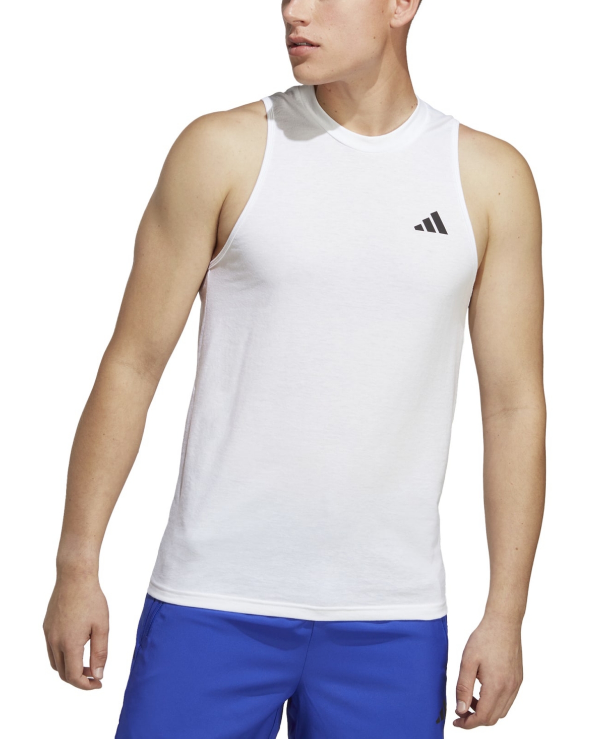 Shop Adidas Originals Men's Essentials Slim-fit Feelready Training Tank In White
