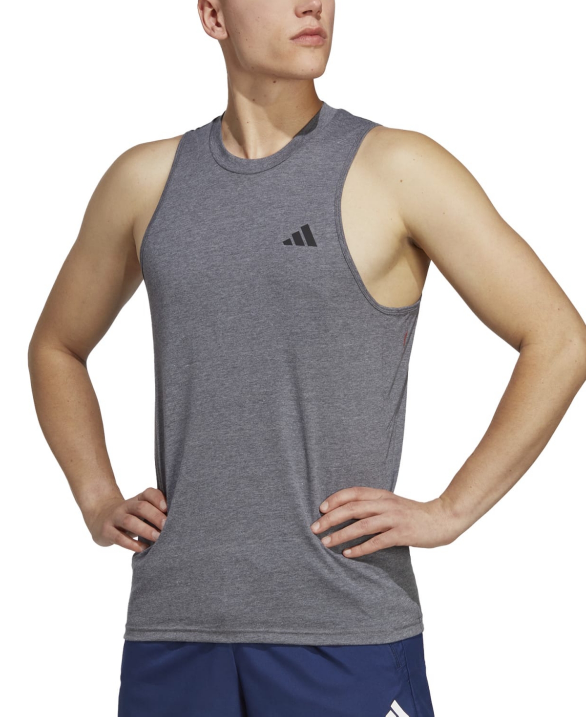 Shop Adidas Originals Men's Essentials Slim-fit Feelready Training Tank In Dgh