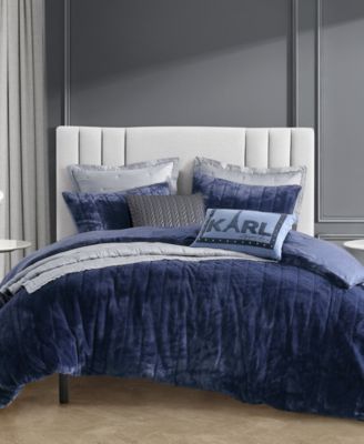 Karl Lagerfeld Channel Comforter Sets Bedding In Indigo