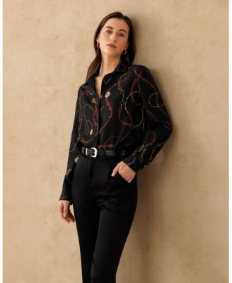 Women's Louisville Print Silk Shirt