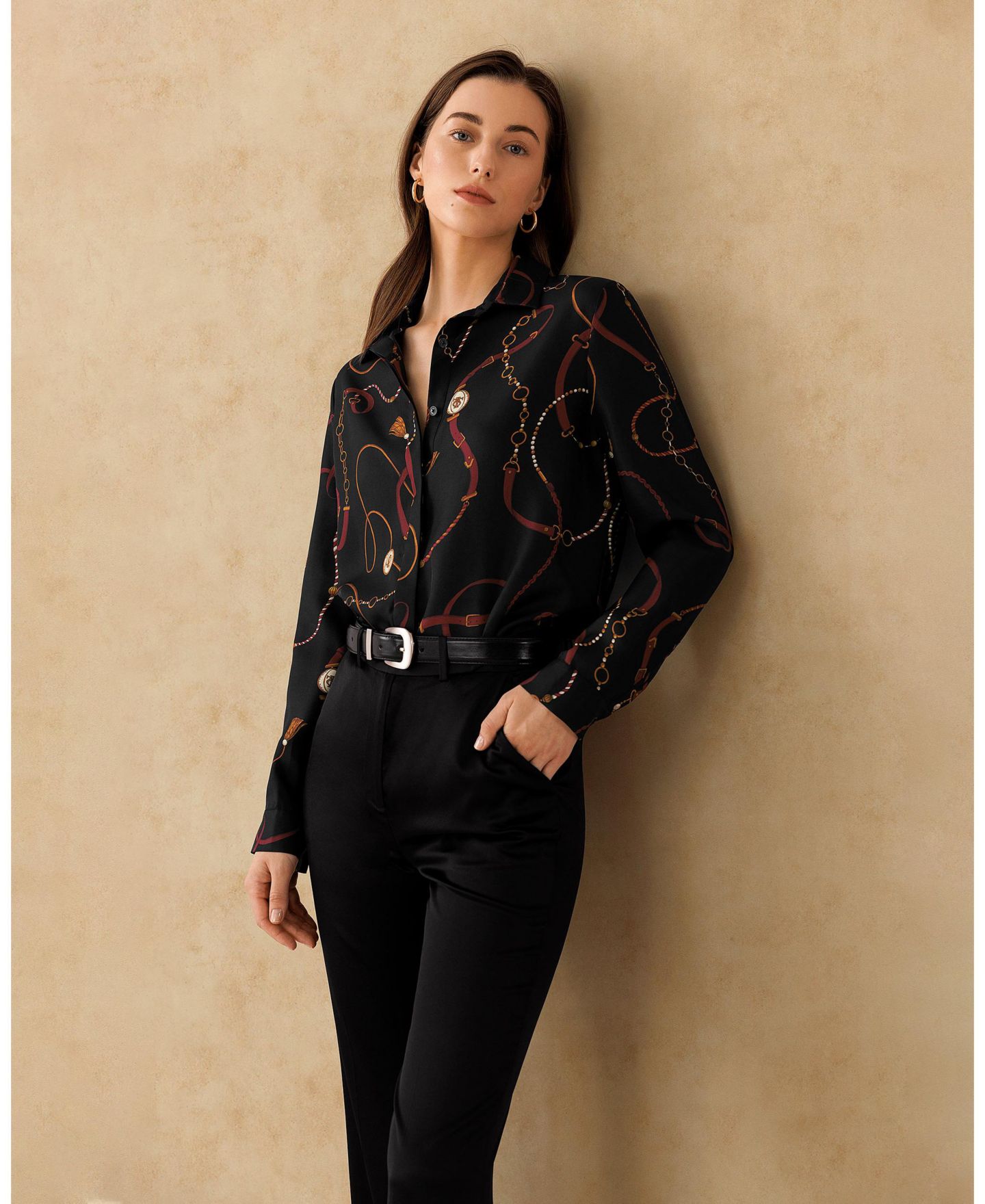Женская рубашка LILYSILK Louisville Print Silk, цвет: С принтом — фото 2