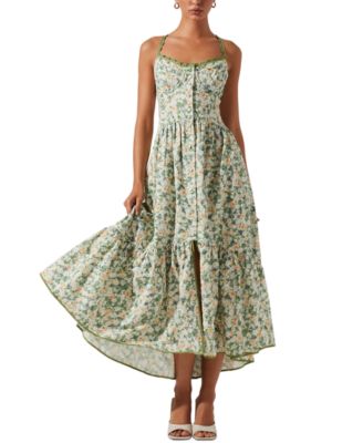 ASTR the Label - Women's Yamila Floral-Print Corset Sleeveless Maxi Dress