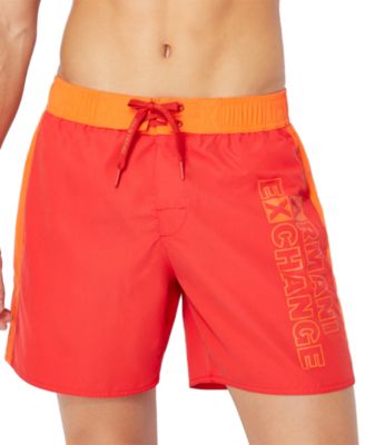A|X Armani Exchange - Men's Colorblocked Logo-Print Swim Trunks