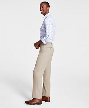 beige dress slacks Pleated Irish Linen Pant Look Suit Pants Beige Stretch Seersucker Dress Pant