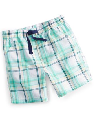 First Impressions - Toddler Boys Summer Plaid Woven Shorts