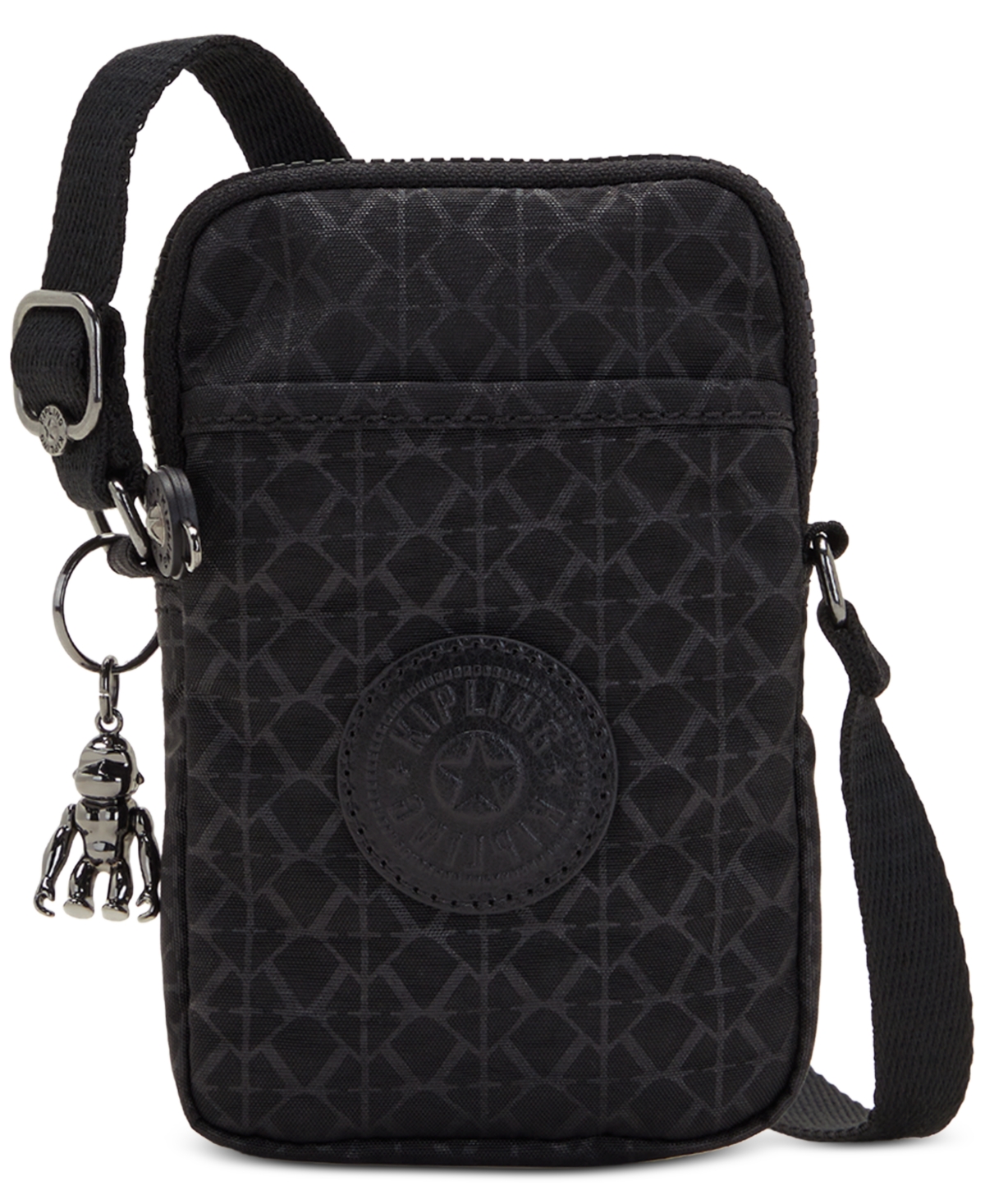 Kipling Tally Mini Phone Zip-top Nylon Crossbody Bag In Signature Emb