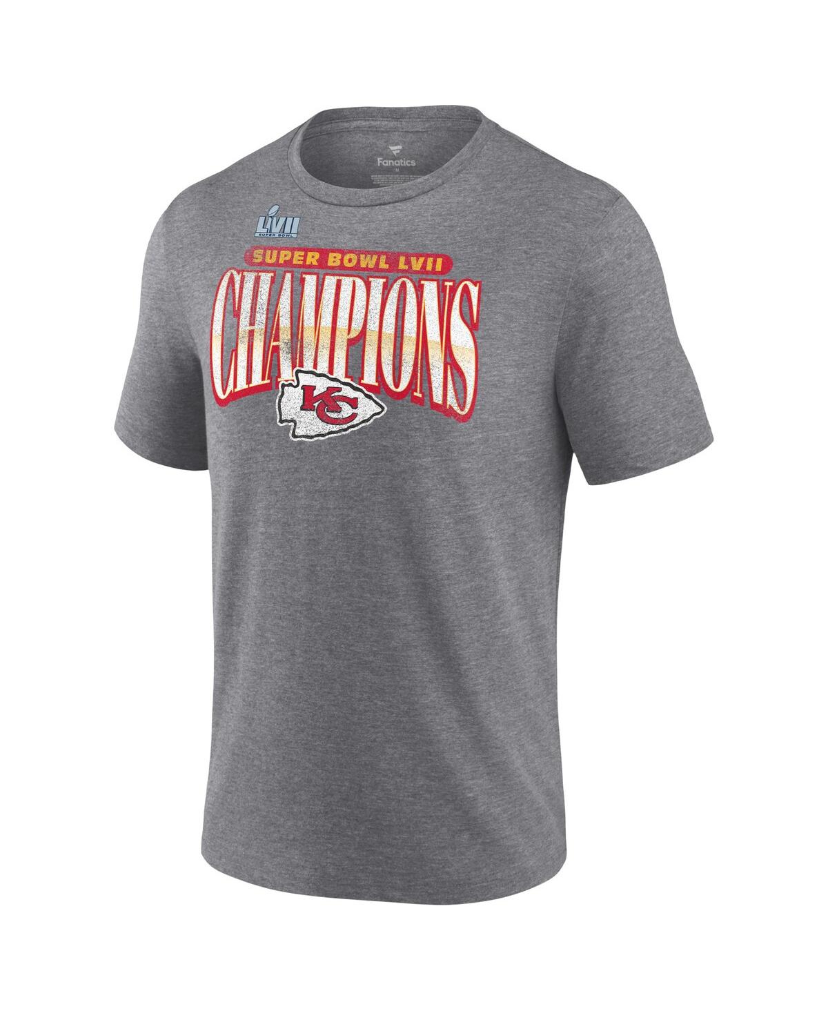 Men's FanaticsKansas City Chiefs Super Bowl Lvii Champions Rewrite History Tri-Blend T-shirt - Heather Gray