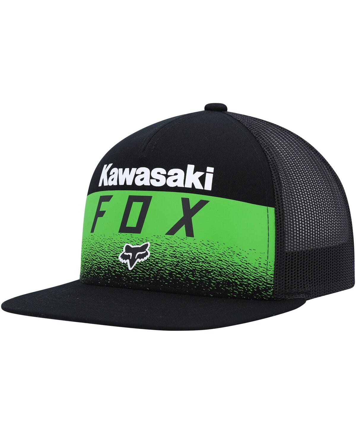 Men's Fox x Kawasaki Black Snapback Hat - Black