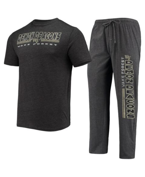 Мужская пижама Concepts Sport Wake Forest Demon Deacons Meter, Heathered Charcoal/Black