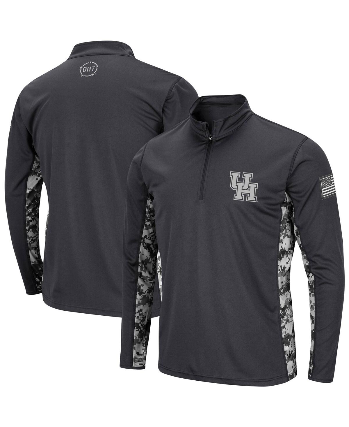 Men's ColosseumHouston Cougars Oht Military-Inspired Appreciation Digi Camo Quarter-Zip Jacket - Charcoal