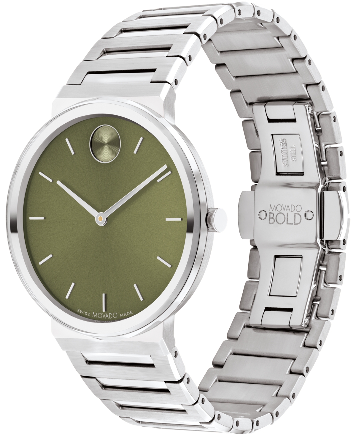 Shop Movado Men's Bold Horizon Swiss Quartz Silver-tone Stainless Steel Watch 40mm