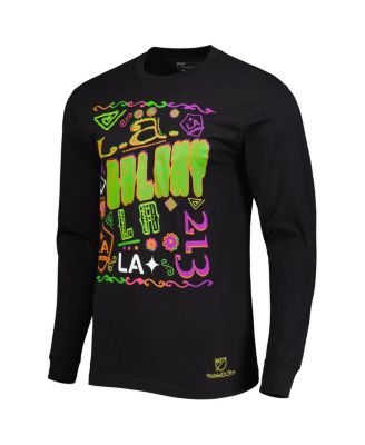 Men's Black LA Galaxy Papel Picado Long Sleeve T-shirt