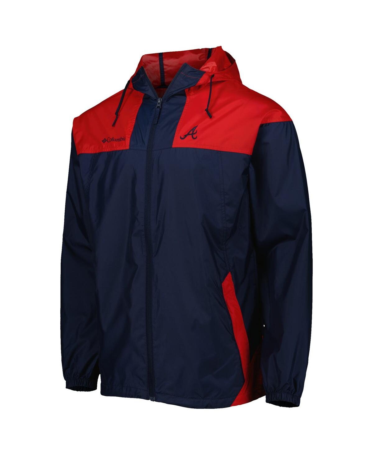 Men's Columbia Red Atlanta Braves Omni-Shade Flash Forward Challenger Full-Zip Windbreaker Jacket - Red
