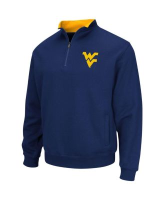 Men's Navy West Virginia Mountaineers Big and Tall Tortugas Quarter-Zip Jacket