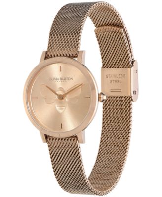 Women's Ultra Slim Bee Carnation Gold-Tone Steel Watch 28mm