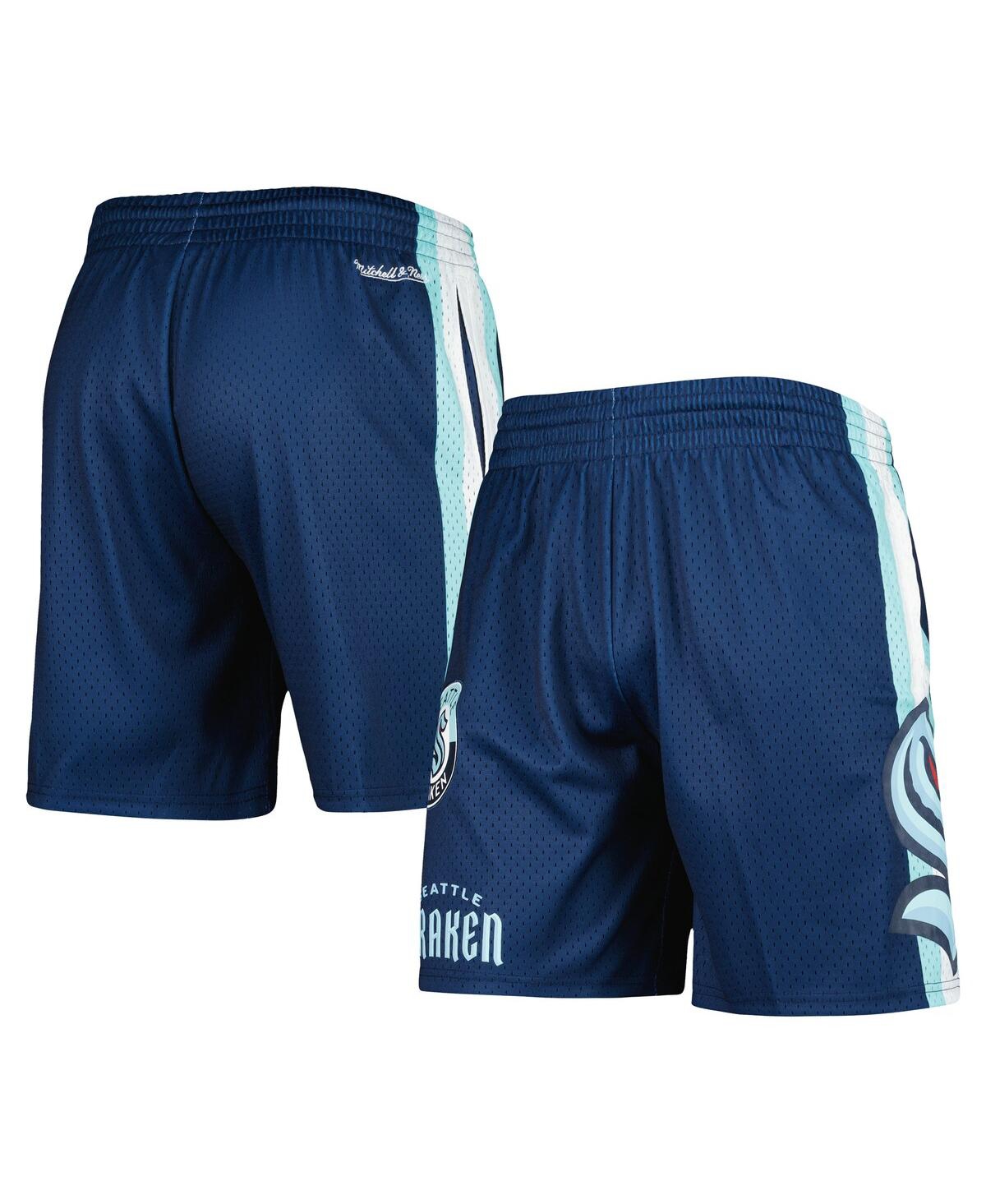 Mitchell & Ness Men's  Deep Sea Blue Seattle Kraken City Collection Mesh Shorts In Deep Sea Blue