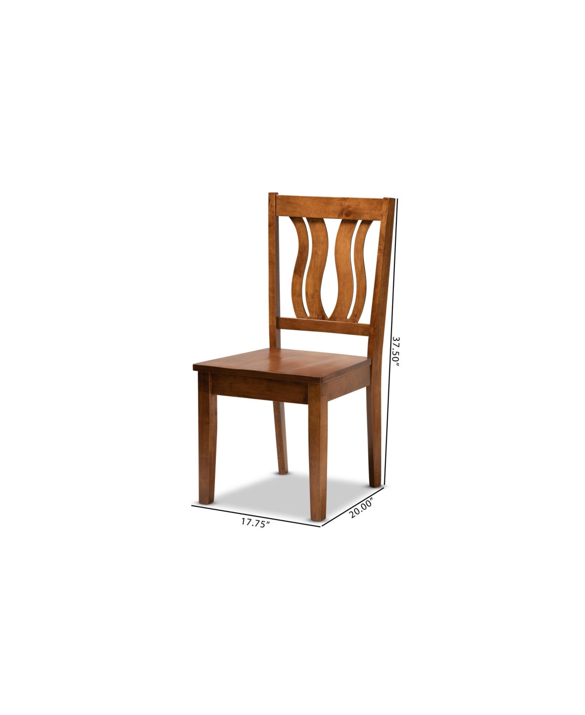 Baxton Studio Fenton Modern And Contemporary Transitional 2-piece Finished Wood Dining Chair Set In Walnut Brown