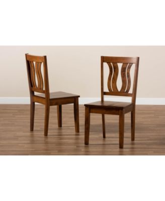 Fenton Modern and Contemporary Transitional 2-Piece Finished Wood Dining Chair Set