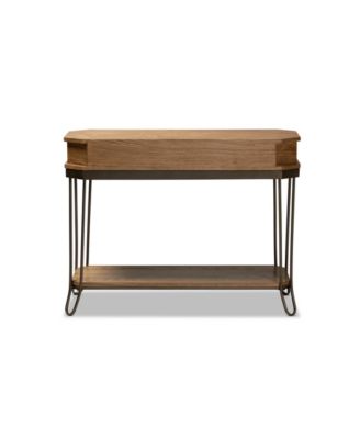 Kellyn Vintage 42.9" Rustic Industrial Finished Wood and Metal 3-Drawer Console Table&nbsp;